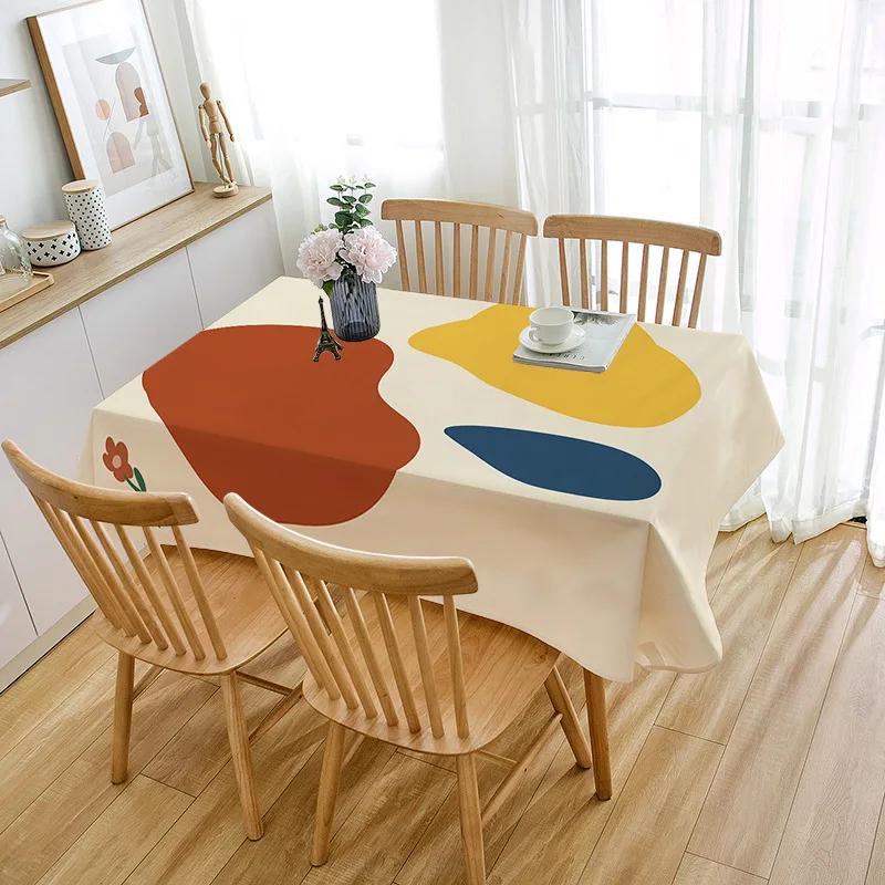 

Nordic Style Abstract Tablecloth Oxford Cloth Table Cloth Waterproof Rectangular Table Cover for Kitchen Living Room 60x60cm