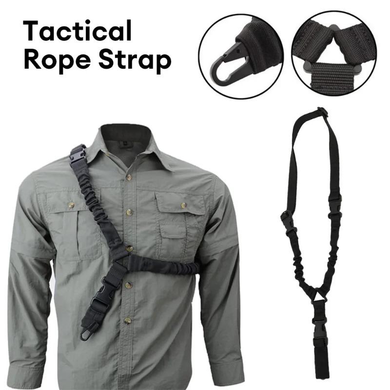 Fashion Adjustable Shoulder Strap Metal Buckle Tactical Gear Elastic Rope Belt Outdoor Hunting Tactical Rope Strap