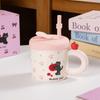 Cute Cat Pattern Cute Drinking Cup with Straw Cartoon Cat Drinkware  for Best Friend