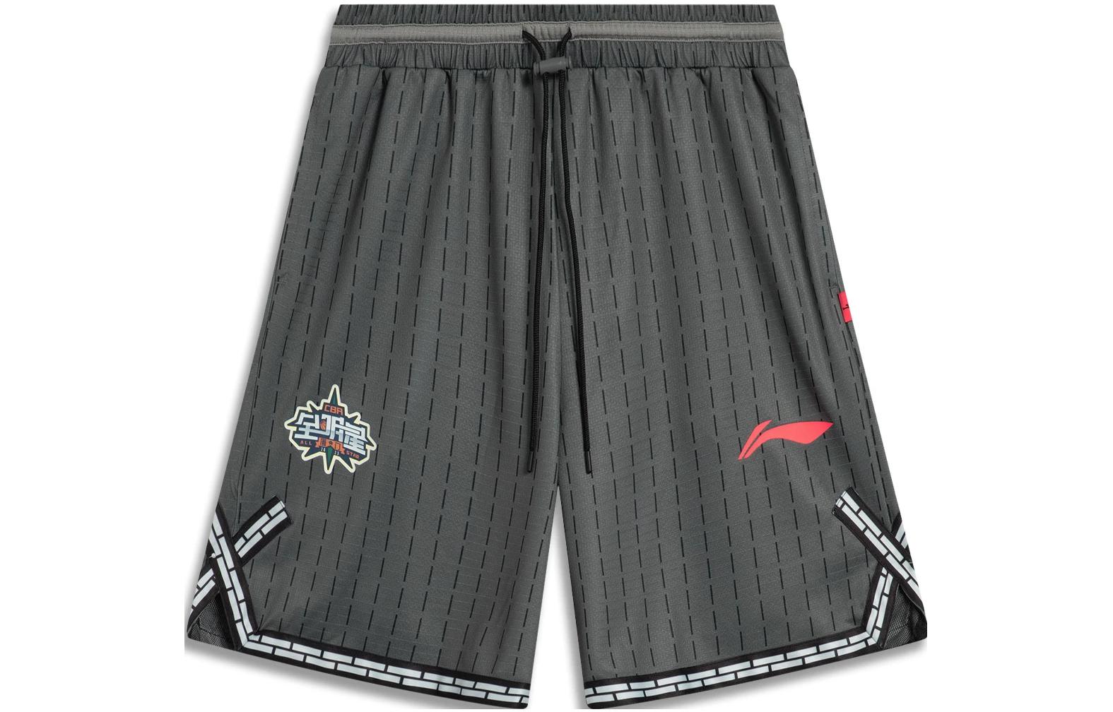Баскетбольные шорты Li Ning CBA Мужские Черные С Принтом Узора AAPT561-1 XXXL