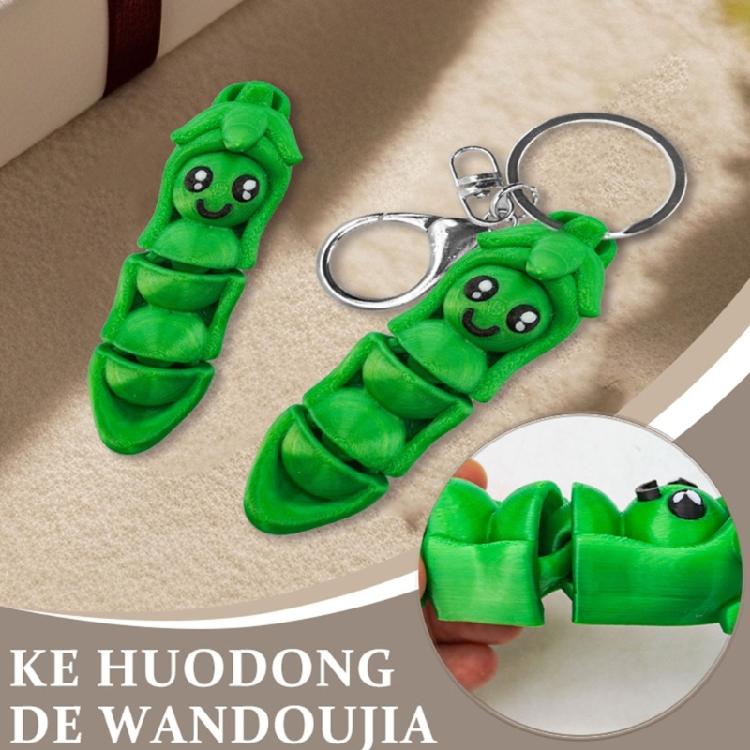 Animated Cartoon Pea Pod Keyring Sturdy PLA Material Keychain Home Decors Keychain For Daily Use And Gifting