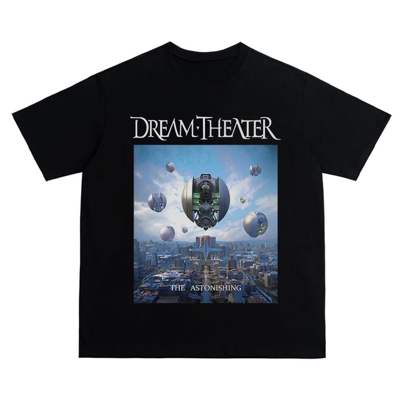 

2025 Dream Theatre Band Retro Rock Tide Brand Ins Cotton Printed Short Sleeve T-shirt High Quality Luxury Brand Selling Popular S