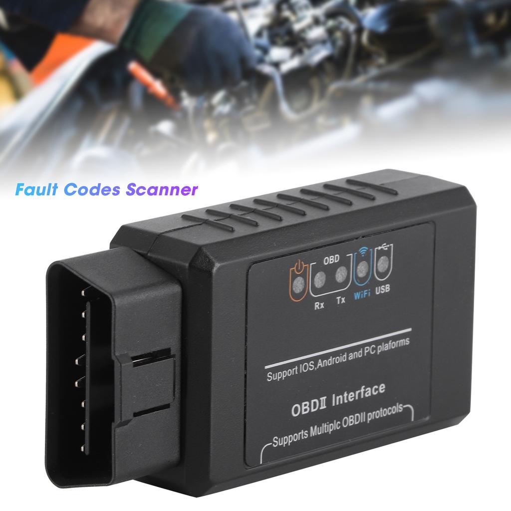 WiFi USB Fault Codes Reader OBD2 Scanner MultiFunction Diagnostic Tool for 12V Gasoline Vehicle