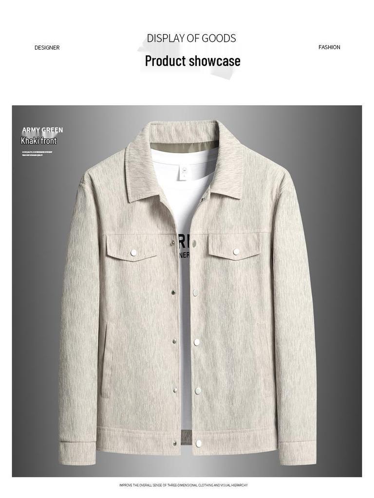 2024 Autumn Men's Fashion Lapel Corduroy Jacket - Trendy Casual Short Workwear