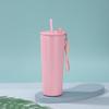 710ml Double Wall Vacuum Insulated Stainless Steel Water Bottle With Straw Carry Handle Outdoor Sports Travel