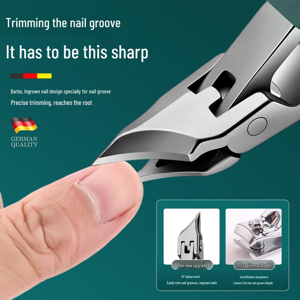 Super Sharp Stainless Steel Large-Opening Nail Clipper Set, Oblique-Edge Pedicure Tools