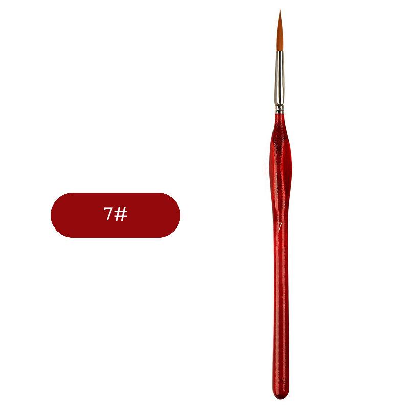 Wolf Hair Fine Line Brush - Black Triangular Birch Handle for Nail Art and Watercolor Detailing