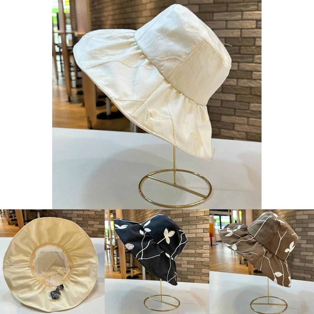 Korean Leaf Pattern Fisherman Hat For Women With Foldable Wide Brim Retro Style Adjustable Size Sun Protection