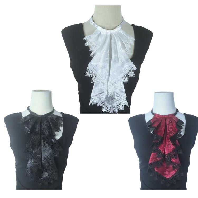 Gothic Flouncing Collar With Layered Ruffle Comfortable Cotton For Women Fashion Elegant Lapel