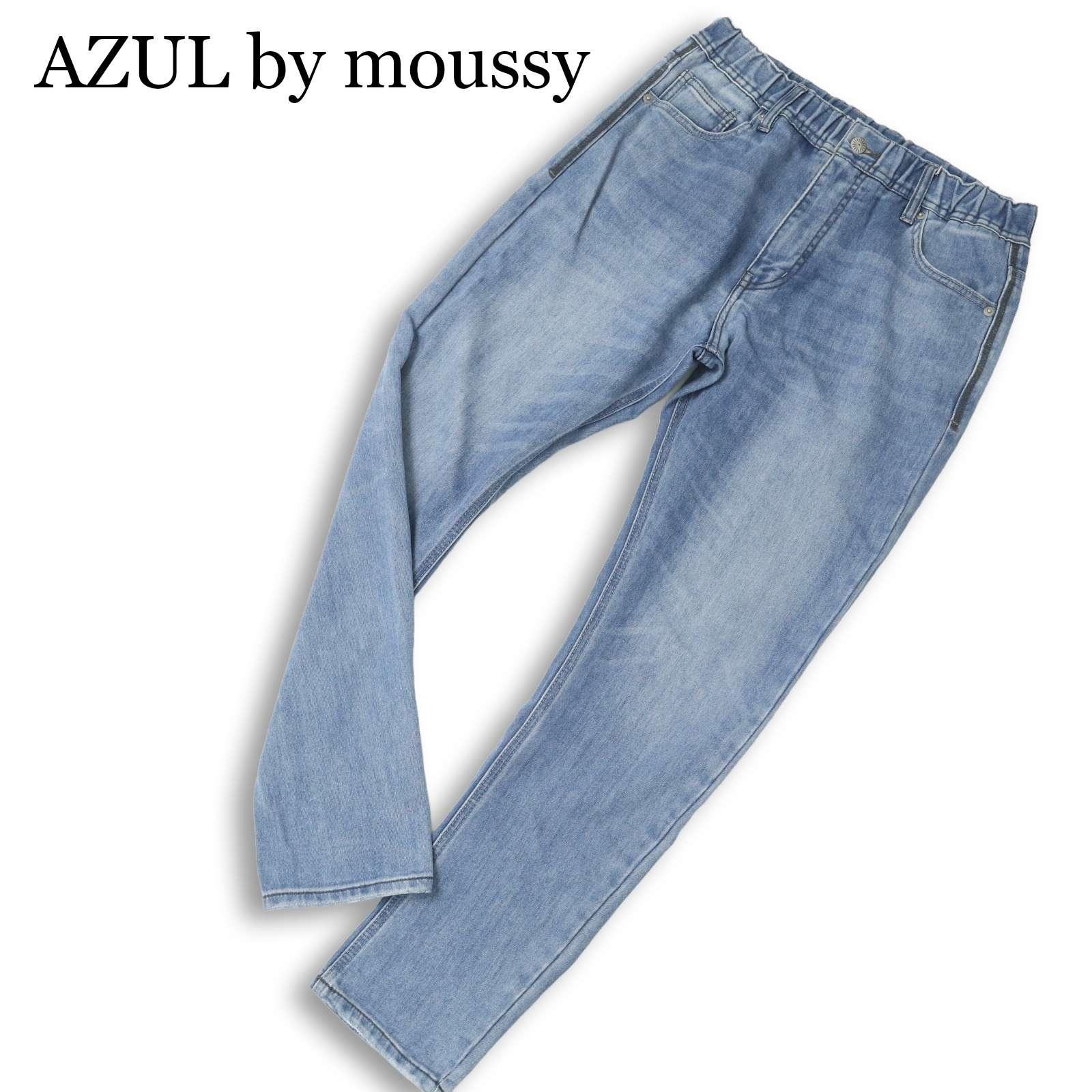 AZUL by moussy USED processing Sweatshirt Dobby Denim Stretch Skinny Pants Jeans Sz.M Men s