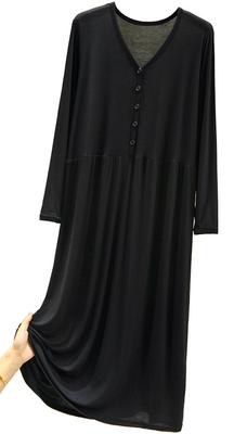 TRTRO Übergröße Einheitsgröße Nachthemd, Pyjama, Loungewear, Umstandsmode, Stillmode für Damen, (Langarm/Schwarz, Alle)