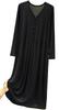 TRTRO Plus Size One Size Fits Women's Nightgown, Pajamas, Loungewear, Maternity, Nursing, (Long Sleeve/Black, All)