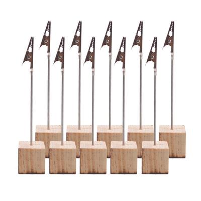 10 Stück Holz Metall Foto Krokodilklemme Memo DIY Drähte Bildhalter Tischständer