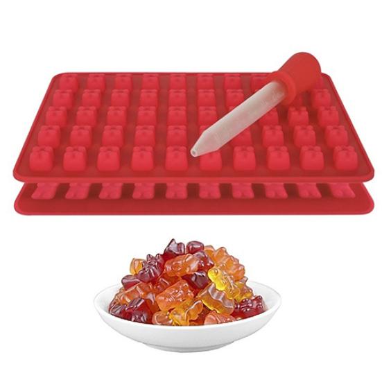 Gummibärchen-Süßigkeitsform-Set, Schokoladen-Backformen, DIY-Dekorationswerkzeug, 50 Mulden