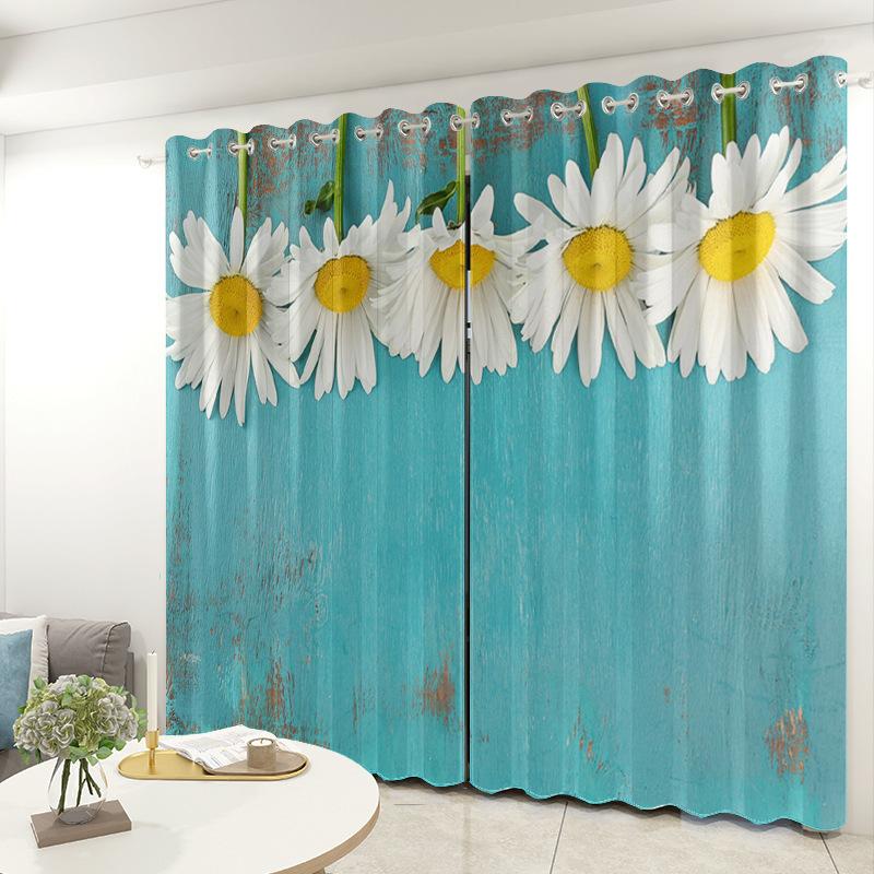 Daisy Curtain Cloth Bedroom Living Room Balcony Blackout Curtain Office Hotel Insulation Curtain