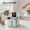 Pet Fountain Motion Activated Waterer for Small Kitten Animal Households, 3.2 L Indoor Drinking Fountain with Metal Bowl for Routine Household Use