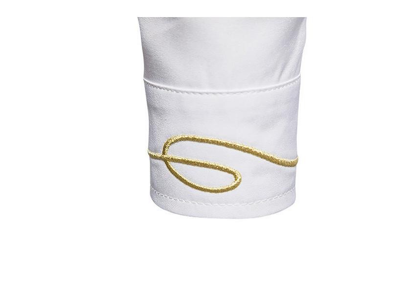 European Hollow-Out Asymmetrical Embroidered Men's Long Sleeve Western Shirt