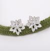 New Trend Brand Vintage Earrings Gift For Anniversary Europe Luxury Earrings For Women 925 Sliver Flowers Stud Earrings