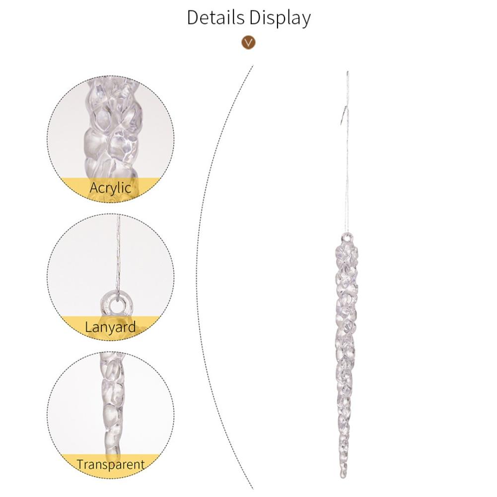 2436 Pieces Acrylic Hanging Icicles Drop Ornaments for Christmas Tree and Holiday Event Decor Featuring Lightweight Acrylic