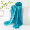 Spring & Summer Lightweight Sunscreen Shawl: Imitation Cotton-Linen, High-End Silk Gauze Scarf, Solid Color for Women