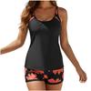 Women’s Tankini Swimsuit Set with Scoop Neck Top and Printed Boyshorts Two Piece Bathing Suit Swimwear for Beach Pool