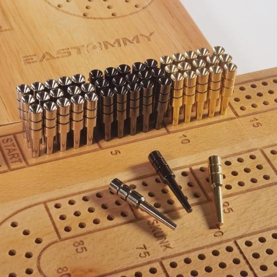 12Pcs/Set Metal Cribbage Peg 3 Colors Cribbage Scoreboard Pin 1/8-Inch Holes Scoring Needle Heavy Duty Score Stick Cribbage Board Game Accessories