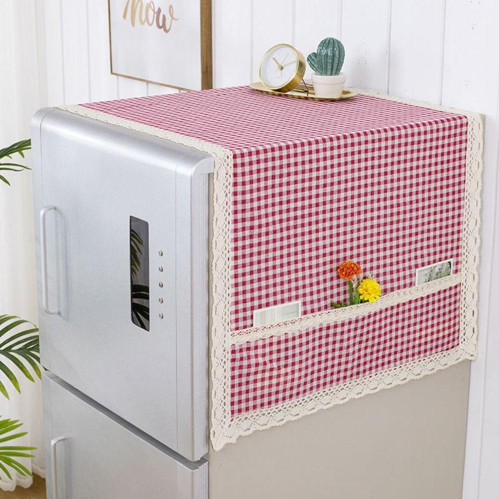 Cotton Linen French Door Refrigerator Cloth Washing Machine Cover Towel Home Decorations
