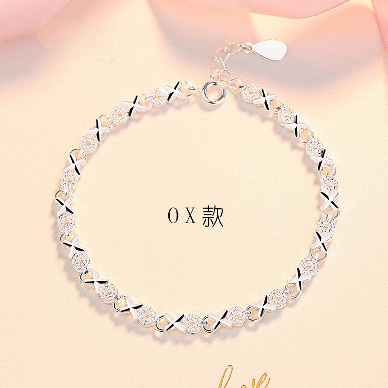 New Creative Personality Simple XO Bracelet Female Love Clover Plated 925 Silver Korean Bracelet Jewelry