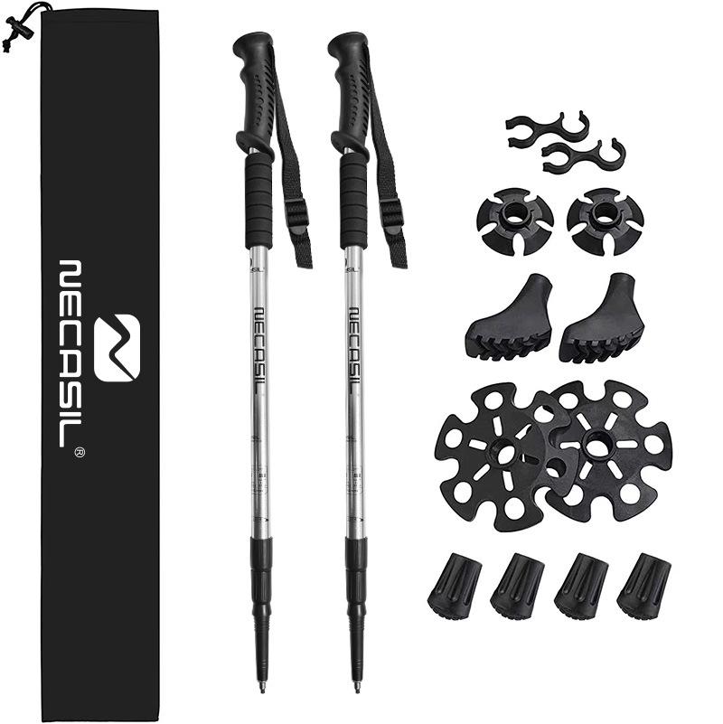 

Набор треккинговых палок из алюминиевого сплава Newcastle: Трехсекционный телескопический, прямая ручка, внутренний замок с амортизацией