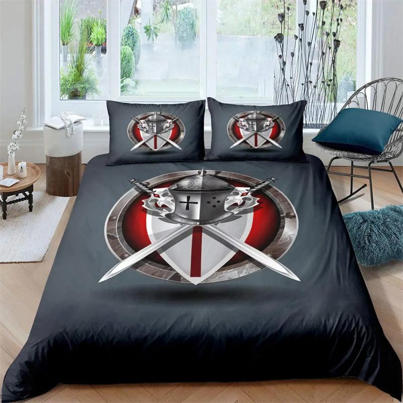 Samurai Bedding Sunset Povlak na přikrývku Japonská samurajská krajina Silueta Ložní prádlo Dekorace ložnice v japonském stylu pro muže Dárky