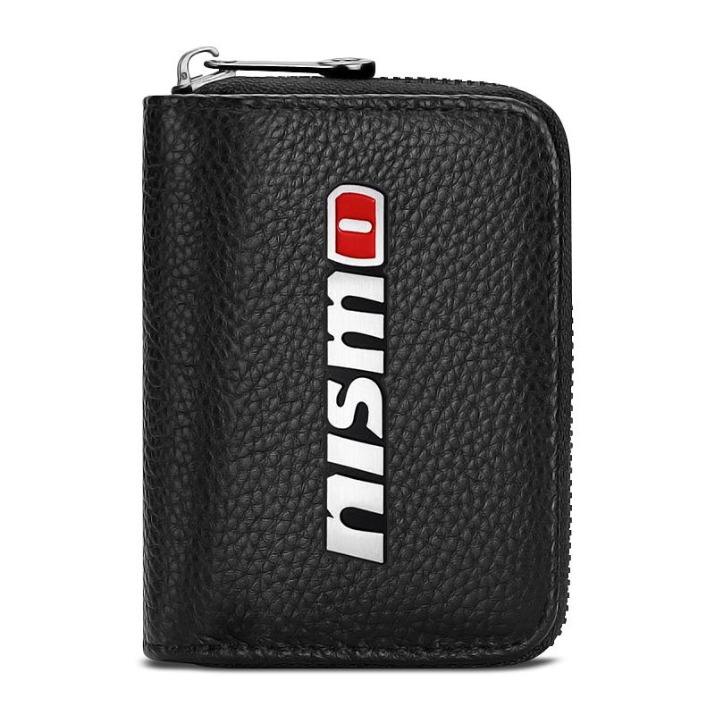 1Pcs Leather Car Driver's License ID Card Bank Card Wallet Car Styling For Nissan Nismo Tiida Teana ALTIMA SYLPHY MURANO KICKS QASHQAI