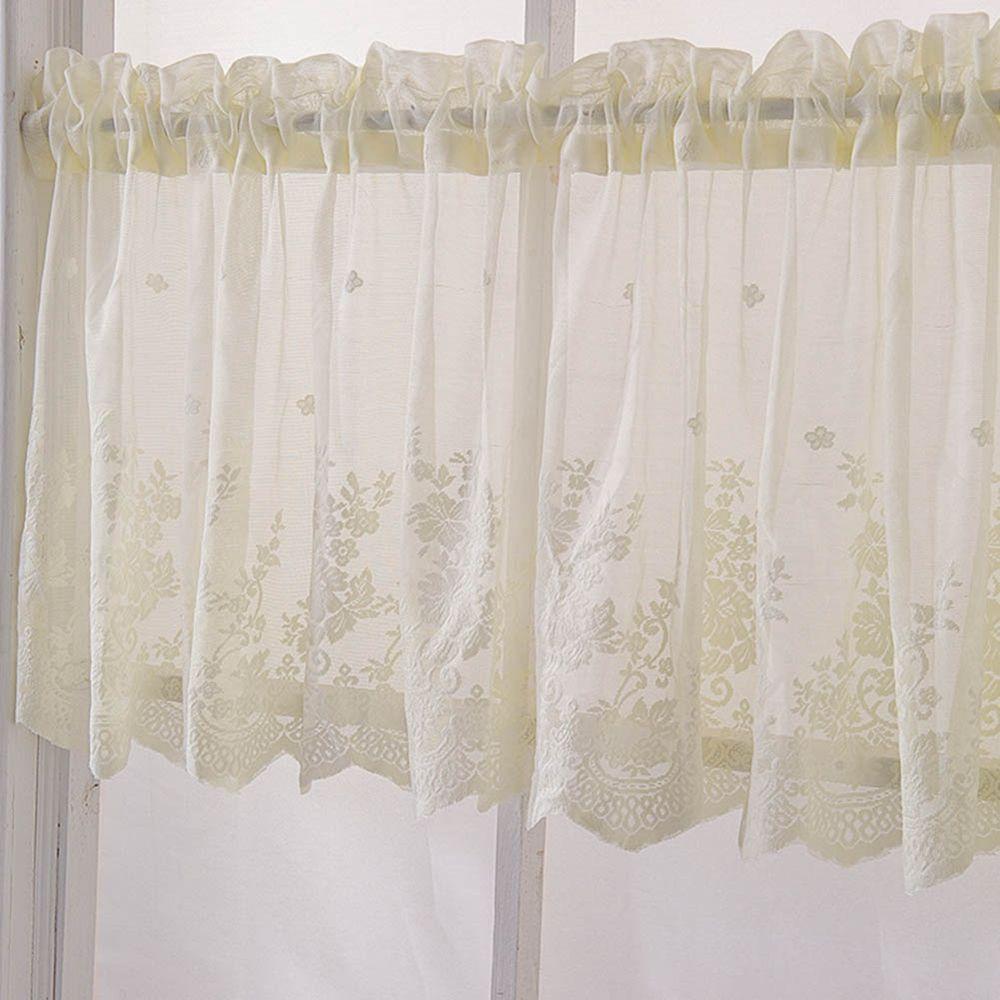 Modern Floral Embroidered Cafe Bedroom Living Room Coffee Window Drapes Short Curtains Window Curtain Home Decor