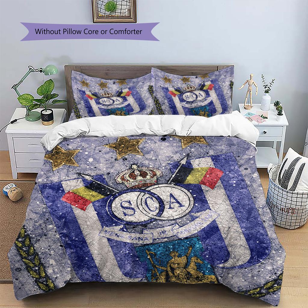 RSC Anderlecht  Pattern Bedding Quilt Set  Home Decoration  Gift (1 * duvet cover + 2 * pillowcase  without core)