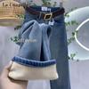La Chapelle Women's Retro Wide-Leg Straight Jeans