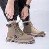 Men's high top casual leather boots spring and autumn outdoor soft sole anti slip comfort workwear boots fashion walking boots
