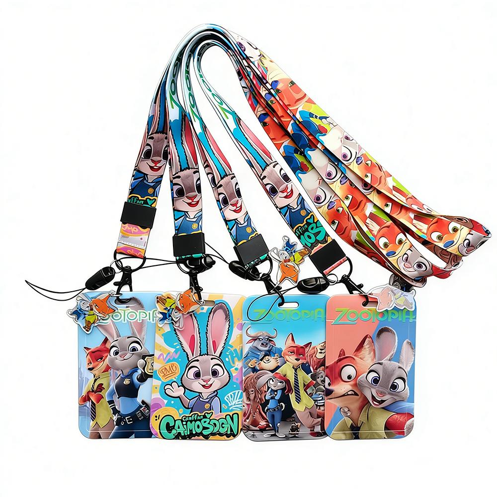 Porta tessere con cordino del film Zootopia per tessere identificative studenti, cinghie, porta badge, corda da appendere fai-da-te, portachiavi, accessori, cosplay