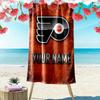 Name Custom Philadelphia Flyers Art Print Beach Towel, Large Soft Quick Dry Towel for Beach Camping Swimming