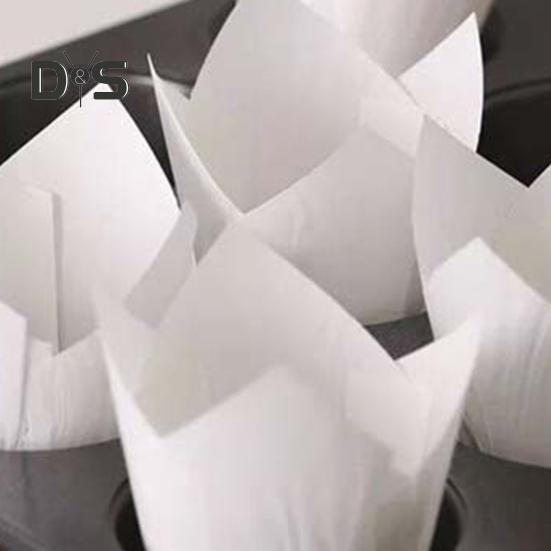 50 pezzi di carta usa e getta a forma di fiore di tulipano per muffin, utensili da cucina per fodere per cupcake