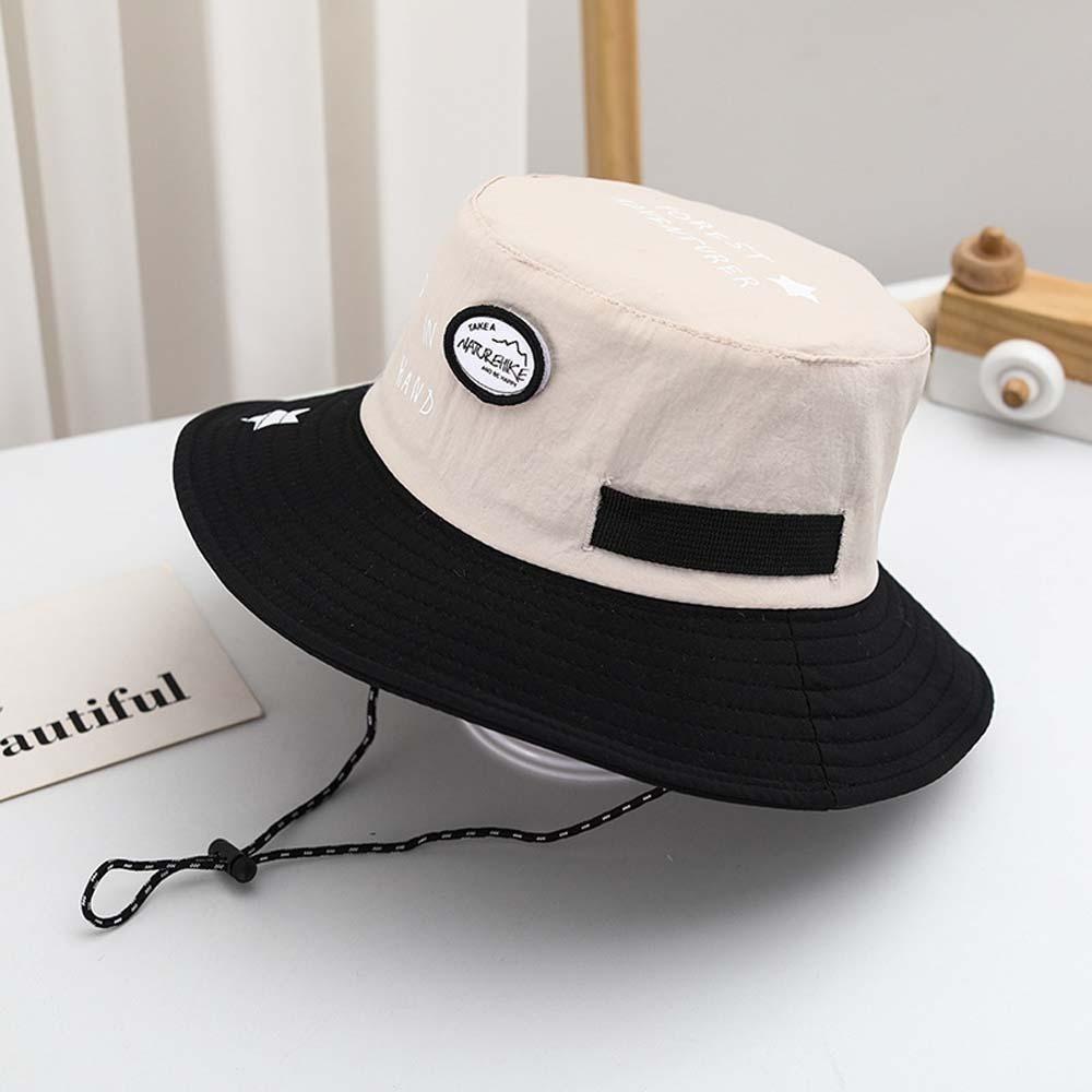 Breathable Kids Bucket Cap Contrast Color Quick-dry Sun Hat Thin Children Fisherman Hat Summer