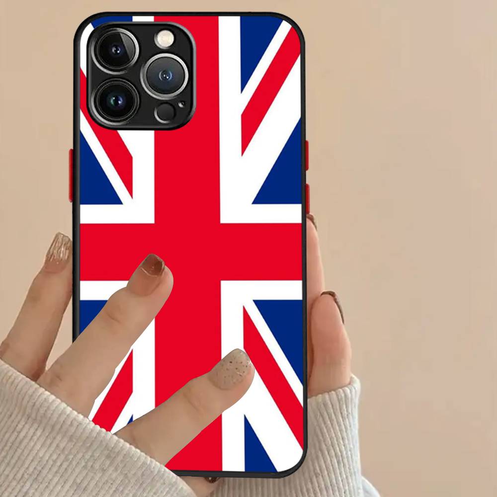 USA & UK Flaggen Hülle Für iPhone X XR XS 11 12 13 14 15 16 pro MAX mini Handyhülle Matt stoßfest