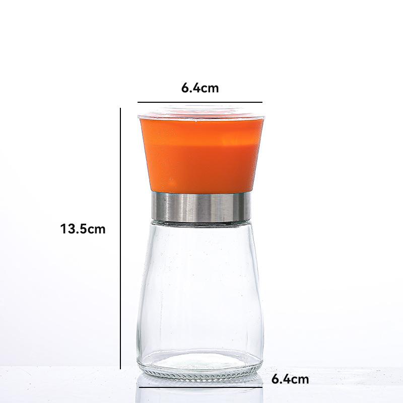 Stainless Steel Salt and Pepper Mill Manual Food Herb Grinders Spice Jar Containers Kitchen Gadgets Spice Bottles Glass