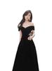 Starry Sky Velvet One-Shoulder Black Evening Gown (2026)