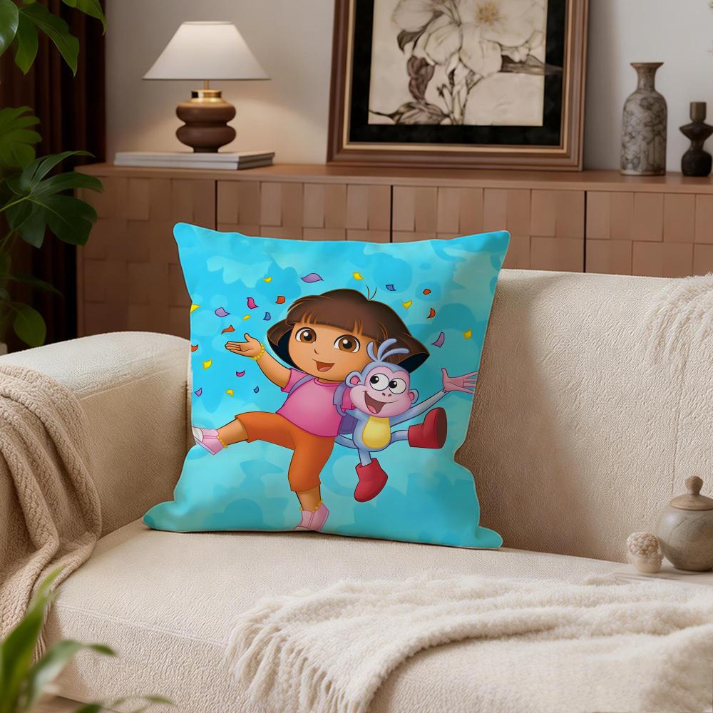 Kids Dora the Explorer Cushion Cover Cushion Cover Set 4Pcs 50x50 45x45 40x40 Pillowcase Decorative Sofa Home Decor