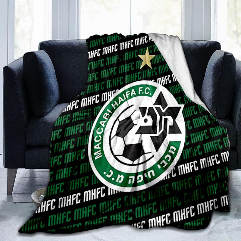 Maccabi Fußball Club Bedruckte Decken Weiche Flanelldecken für Sofa Bett Geschenke für Männer Frauen Picknickdecke Weihnachtsgeschenke