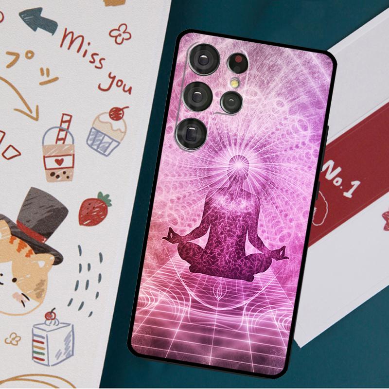 Mandala Chakra Insist Yoga Case For Samsung Galaxy S23 S22 S21 Ultra S20 FE Note 20 Ultra S8 S9 S10 Note 10 Plus Cover