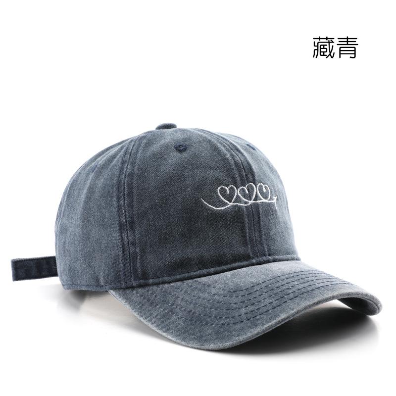 

Autumn and winter personalized washing embroidery baseball cap outdoor travel street sunshade cap темно-синий