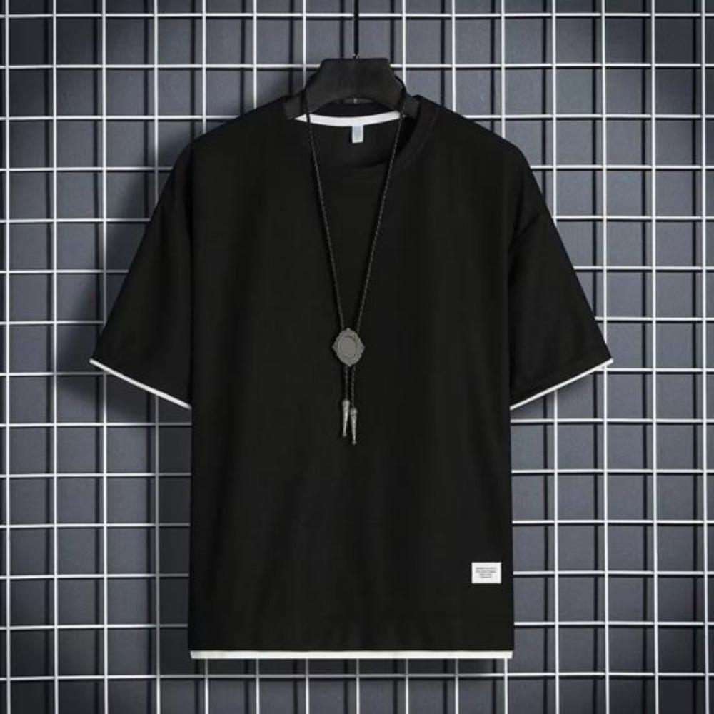 Hip Hop T-Shirt Stilvolles, einfarbiges, weiches Herren-Sommer-T-Shirt Lässiges Herren-Pendel-Top Sommer-T-Shirt Männerkleidung