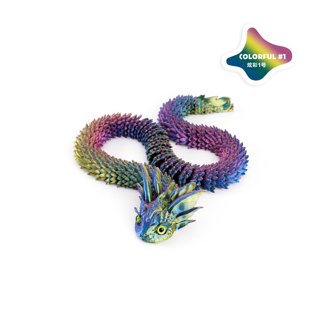 3D Printed Dragon Snake Movable Joint Fidget Toy Figurine Simulation Snake Office Desktop Ornament New Year Gifts Crafts Gift