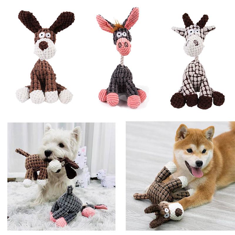 Pet Cartoon Animal Soundmaking Toys Pet Playmate Durable High Quality Canvas