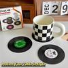 Set aus 6 bunten Retro-Vinyl-Schallplatten-Untersetzern für Getränke Vinyl-Schallplatten-Untersetzer-Set Couchtisch-Dekoration